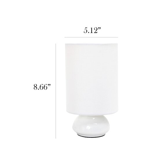 Simple Designs Gemini Colors 2 Pack Mini Touch Table Lamp Set with Fabric Shades - Picture 4 of 7